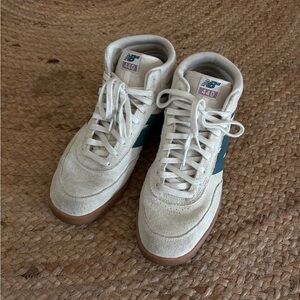 New Balance 440 Cream Suede Sneakers with Teal Side